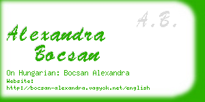 alexandra bocsan business card